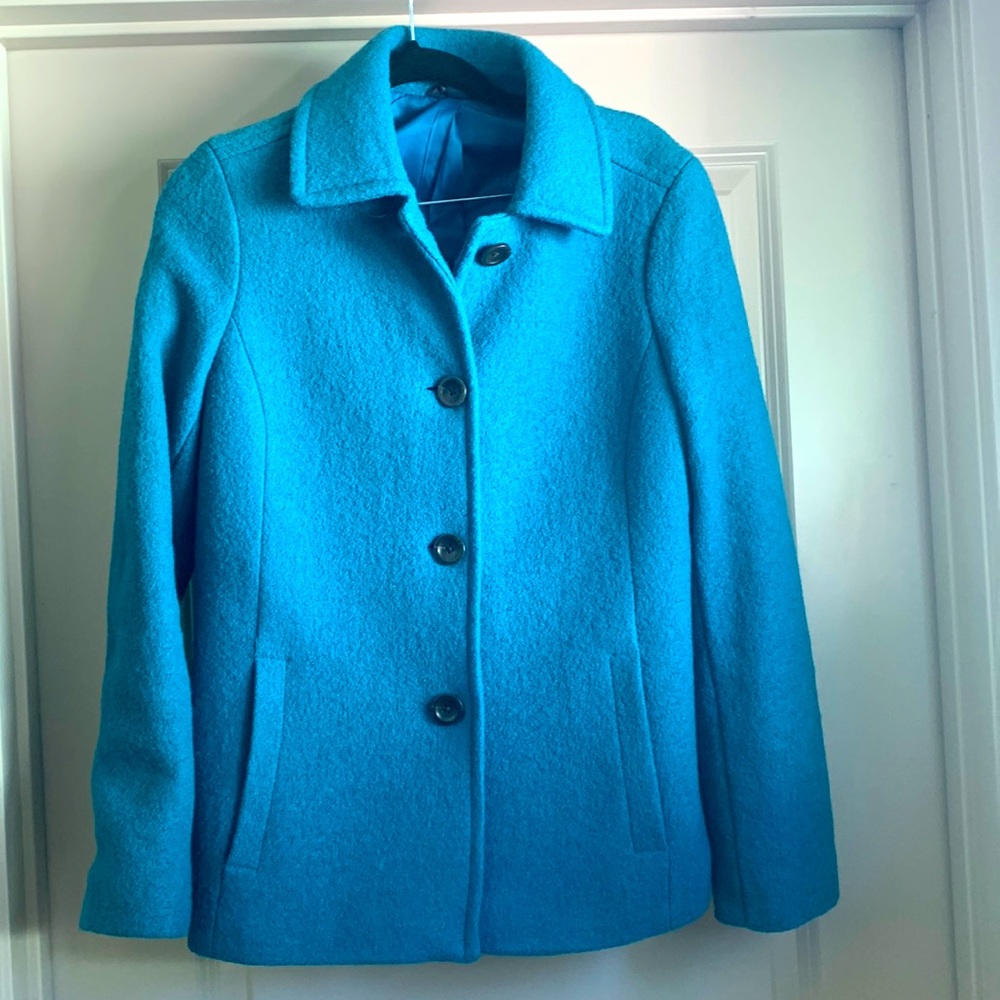 Land’s End wool/poly blend blue peacoat